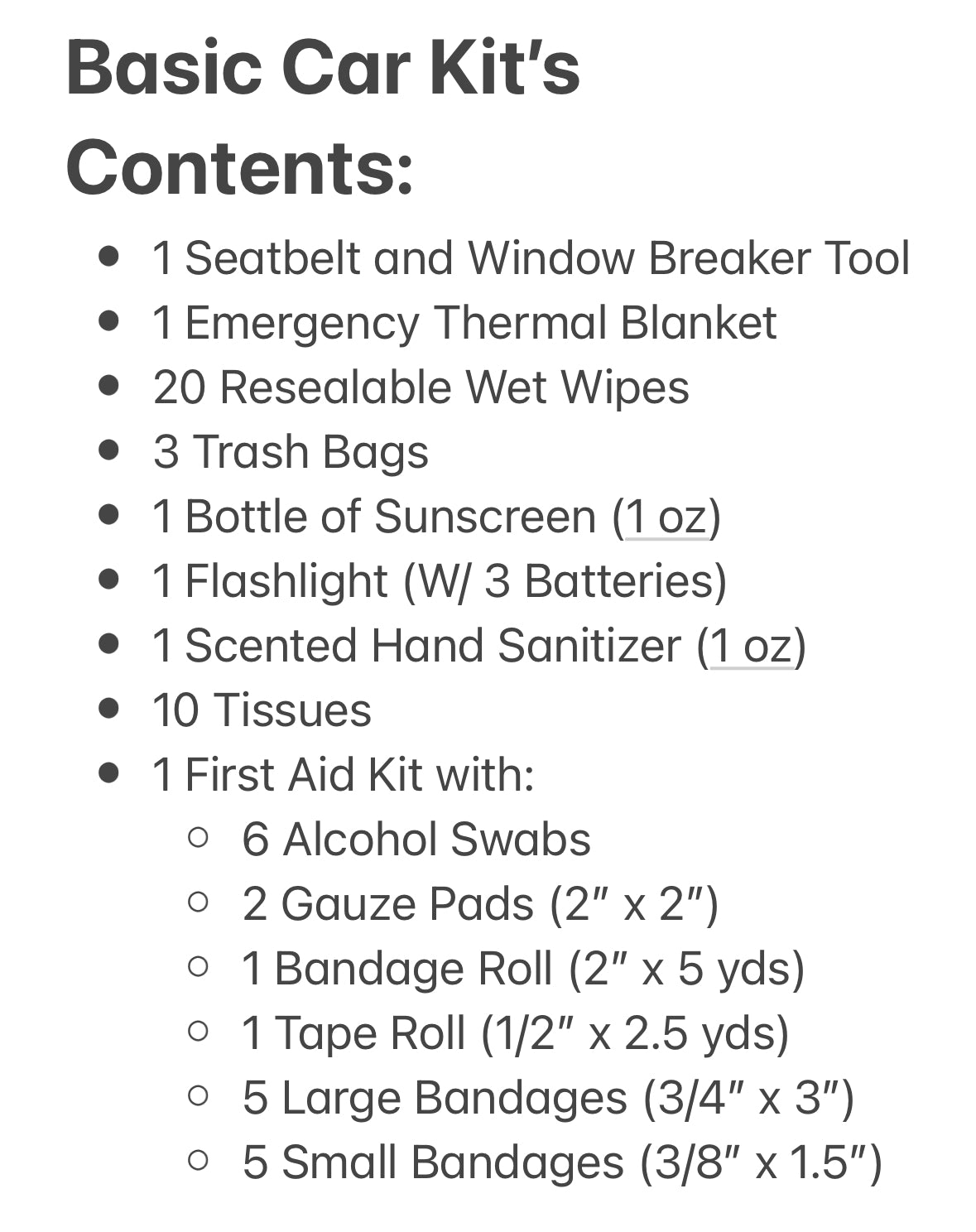 Basic Car Essentials Kit